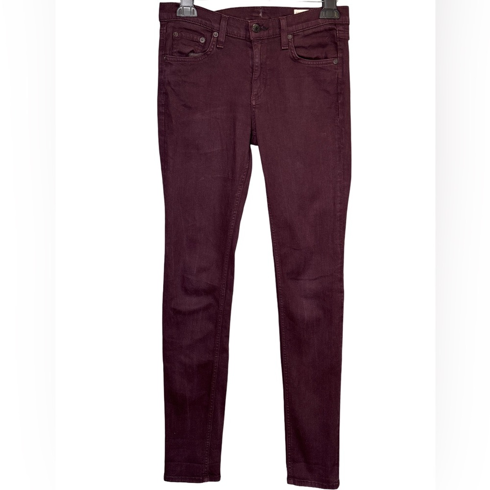 rag & bone Wine Colored Skinny Mid Rise Jeans Size 27
